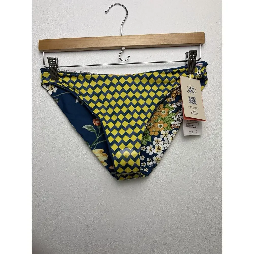 Maaji Reversible Bikini Bottoms Women’s Large Floral Geometric Low Rise NWT